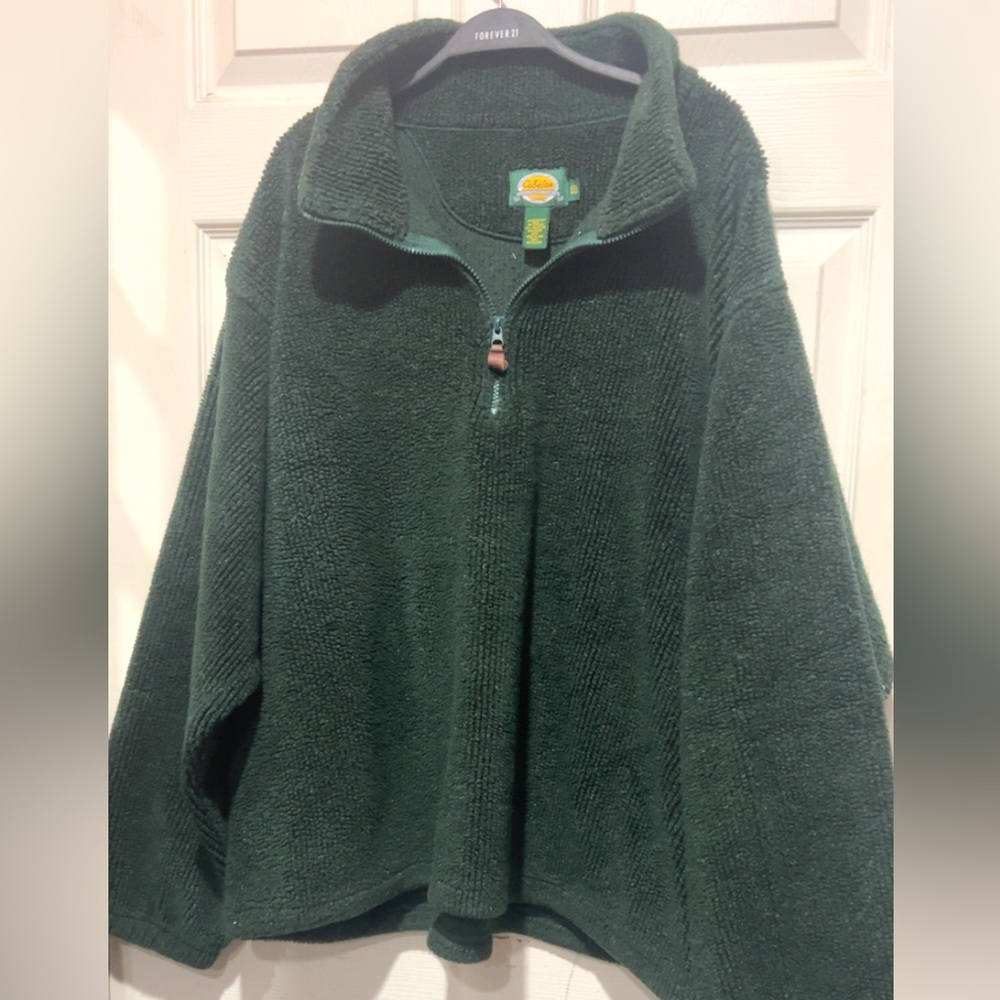 Cabela's oversized green fleece jacket w pockets Size XXL #outdoor #fleece